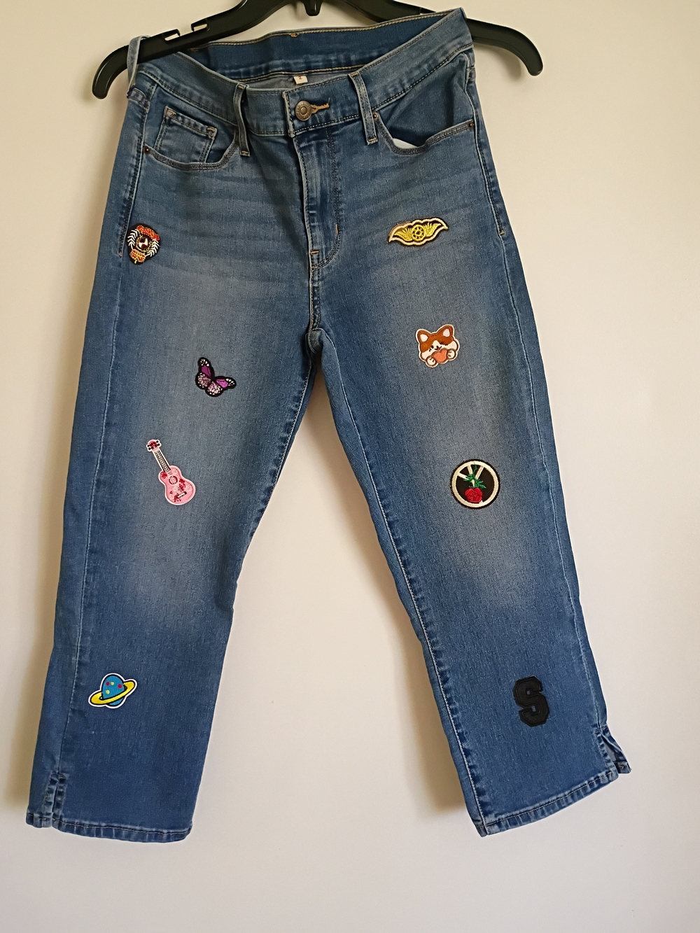 Signature by Levi Strauss Blue Ankle Patch-Accent Jeans